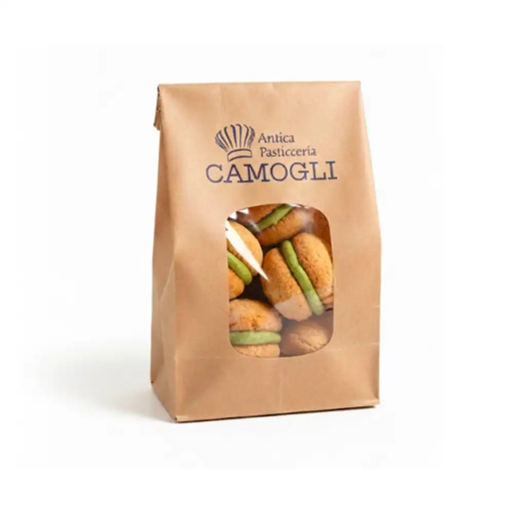 Baci di dama al pistacchio. 180 g. 2 bacio di dama al pistacchio sacchetto 180gr