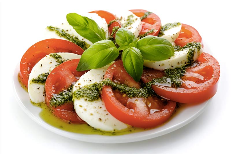 Insalata-caprese-con-il-pesto-fresco-genovese