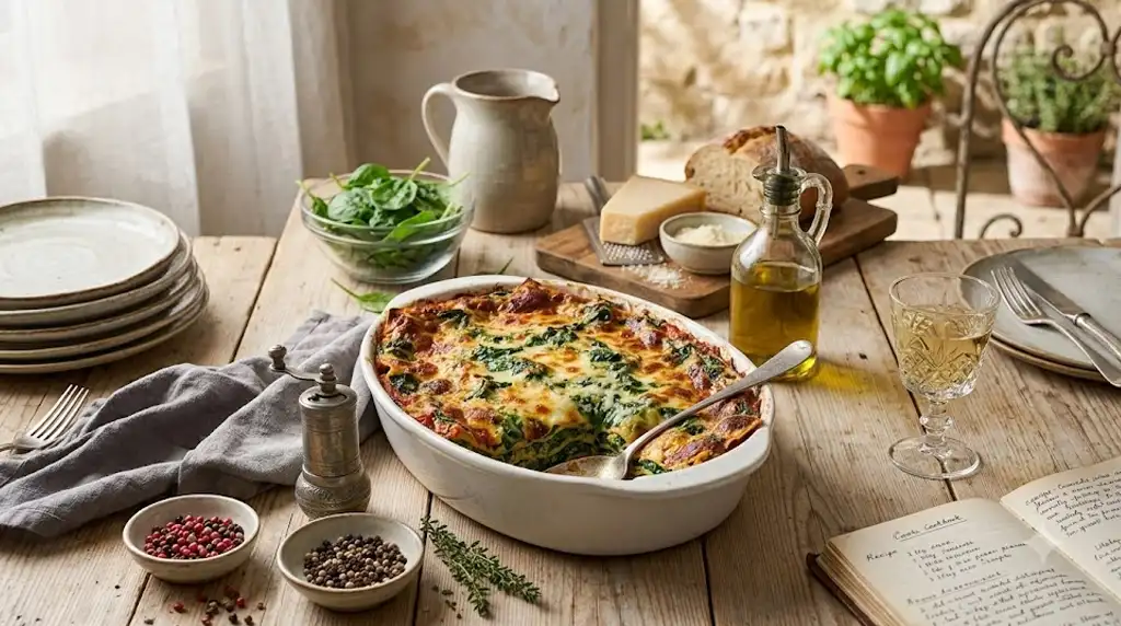 Spinach lasagna, quick and tasty recipe
