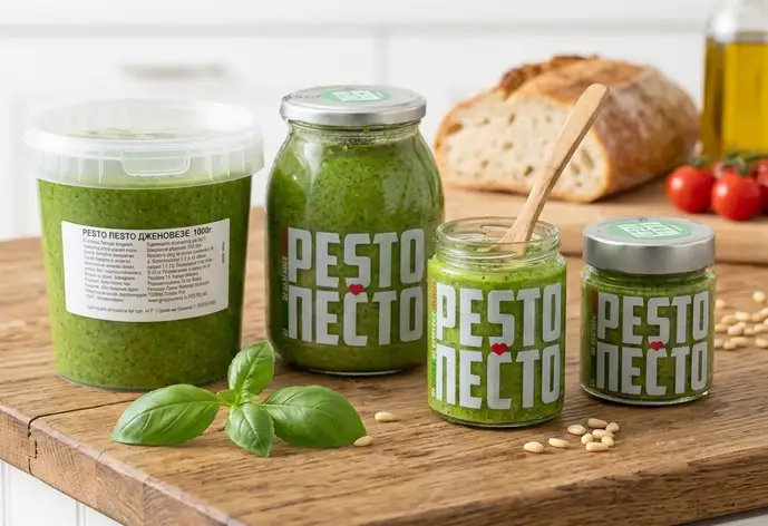 gamma prodotti pesto genovese in foto still life c