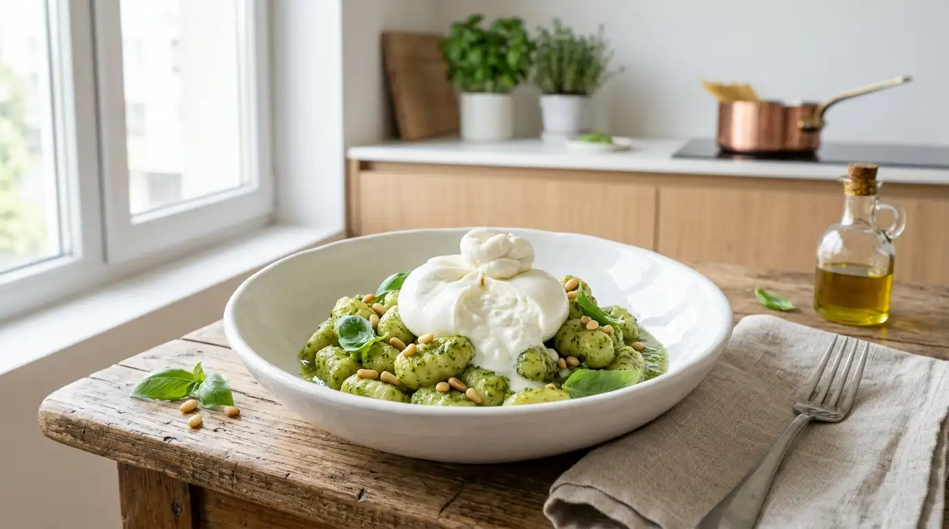 Gnocchi al pesto e burrata